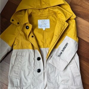 Burberry Children Yellow Hooded Jacket Size 4Y